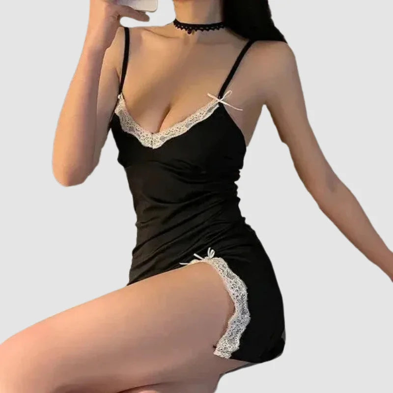 Robe de printemps gothique noire