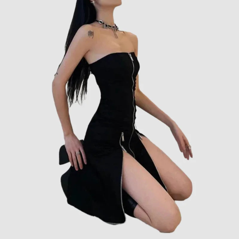 Gothic-Kleid mit Reißverschluss