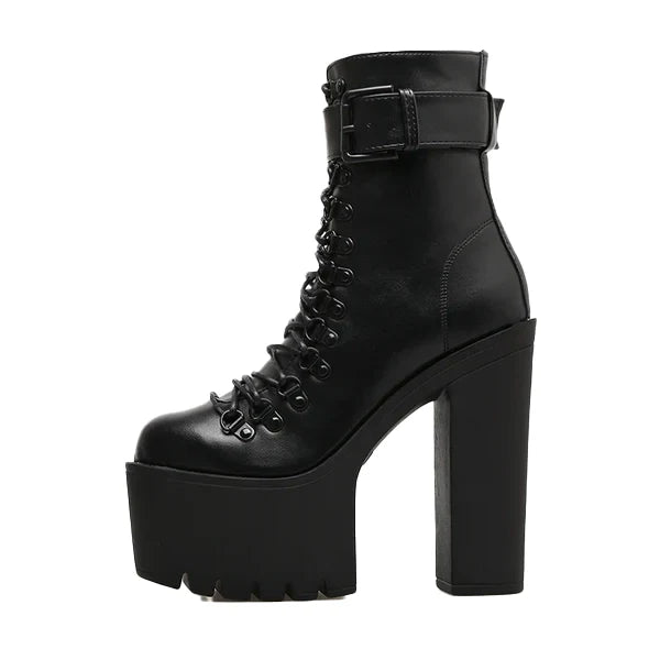 Hohe Gothic-Keilschuhe