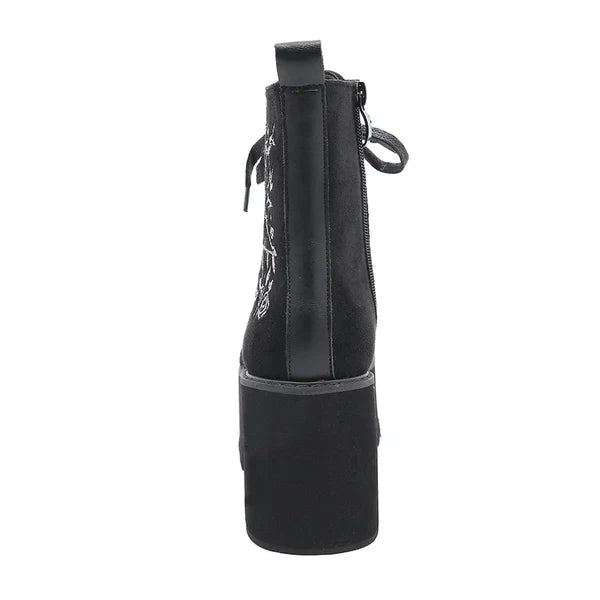 Gothic-Schuhe aus Wildleder - Schwarz