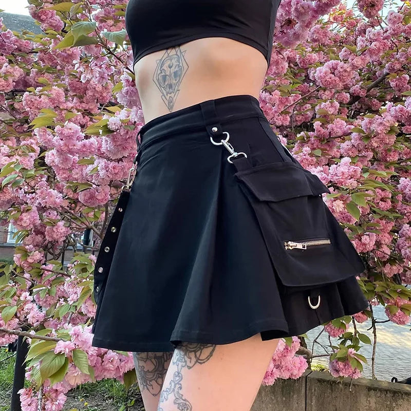 Jupe gothique japonaise avec poches