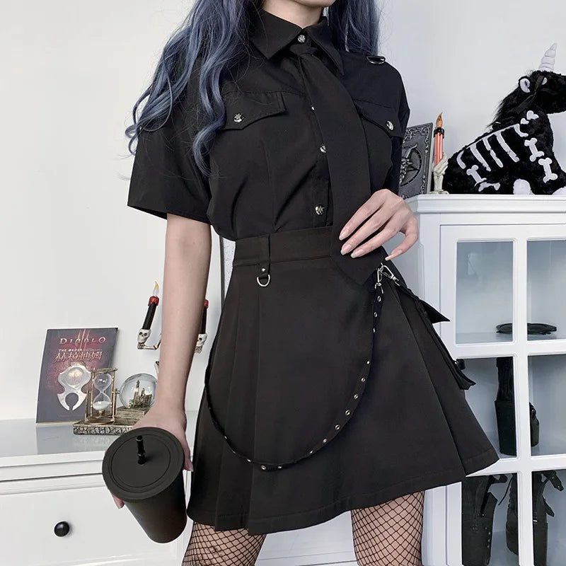Jupe gothique japonaise avec poches