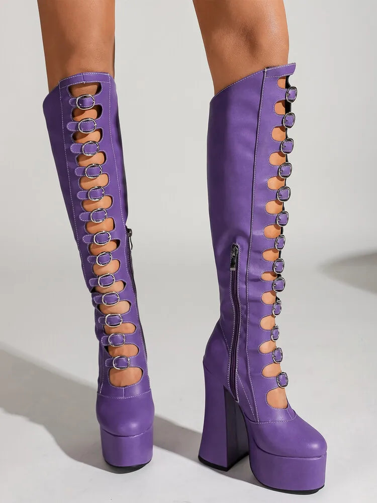 Stiefel mit hohem Absatz - lila