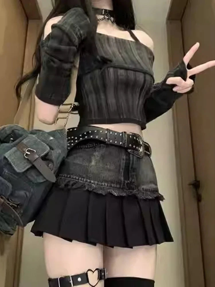 Mini jupe gothique noire