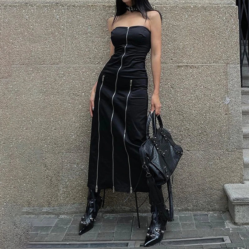 Gothic-Kleid mit Reißverschluss