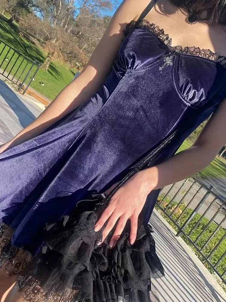 Robe de printemps gothique en velours