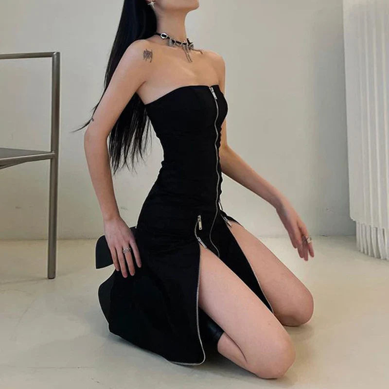 Gothic-Kleid mit Reißverschluss