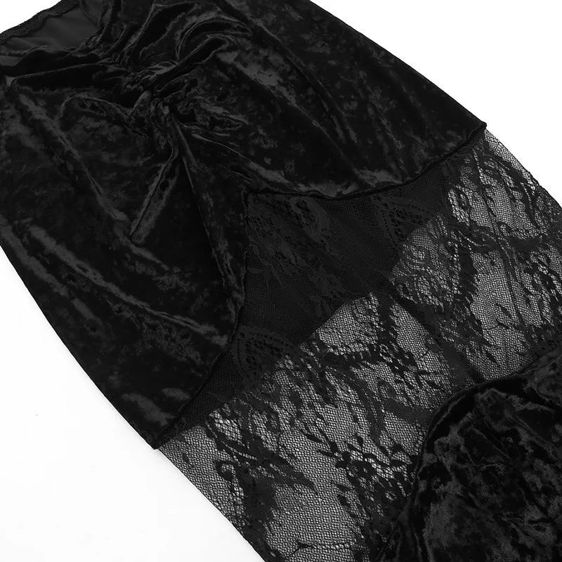 Jupe gothique en dentelle - noir