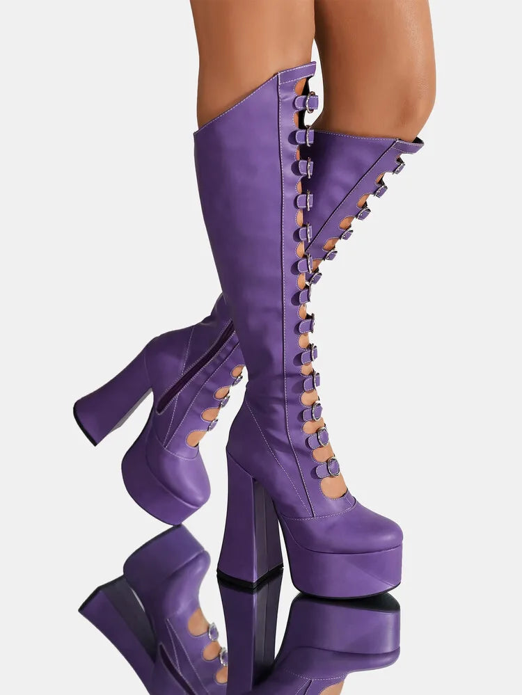Stiefel mit hohem Absatz - lila