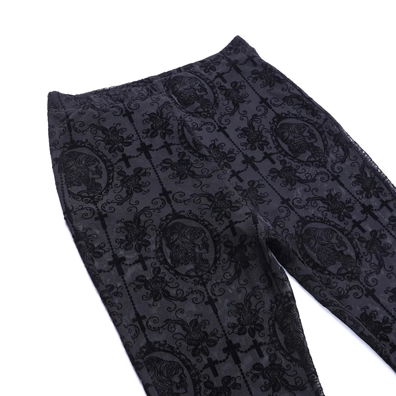 Pantalon Vintage Gothique Noir