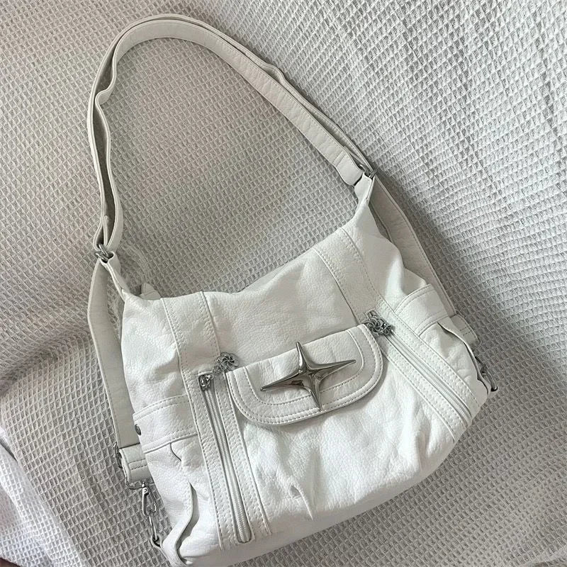 Weiße Pu-Ledertasche