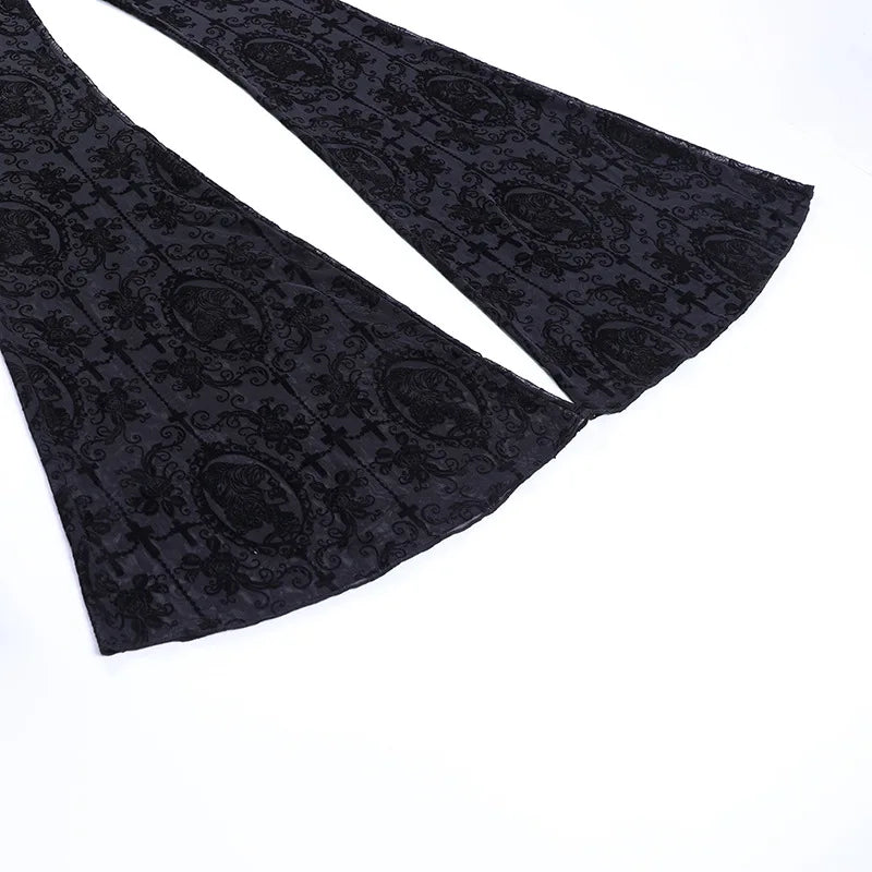 Pantalon Vintage Gothique Noir