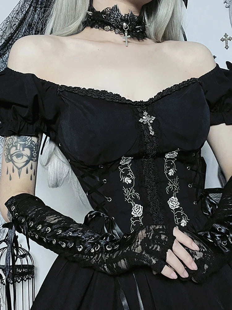 Gothic-Lolita-Kleid dunkel