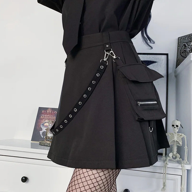 Jupe gothique japonaise avec poches