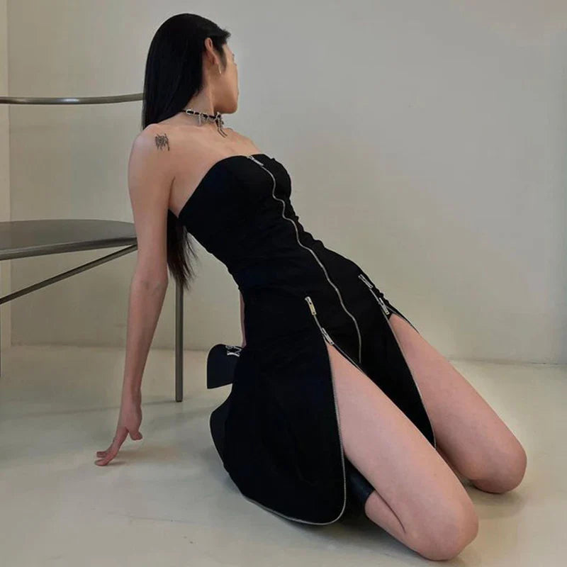 Gothic-Kleid mit Reißverschluss