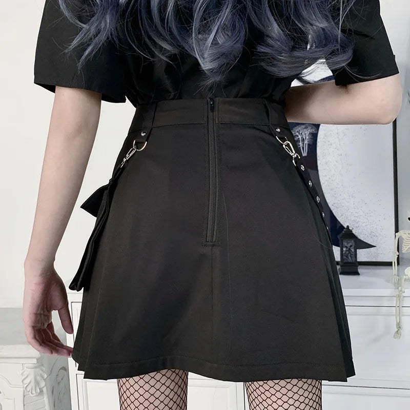 Jupe gothique japonaise avec poches