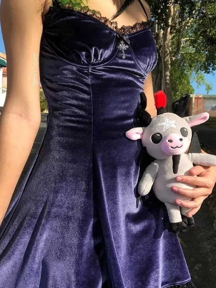 Robe de printemps gothique en velours