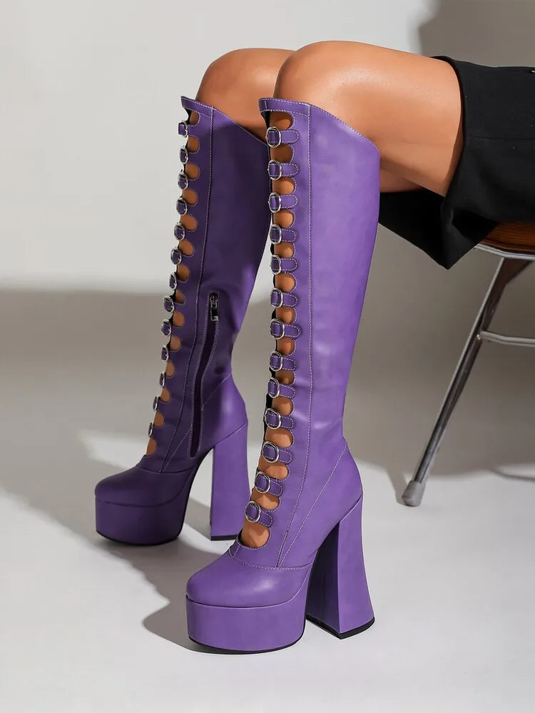 Stiefel mit hohem Absatz - lila