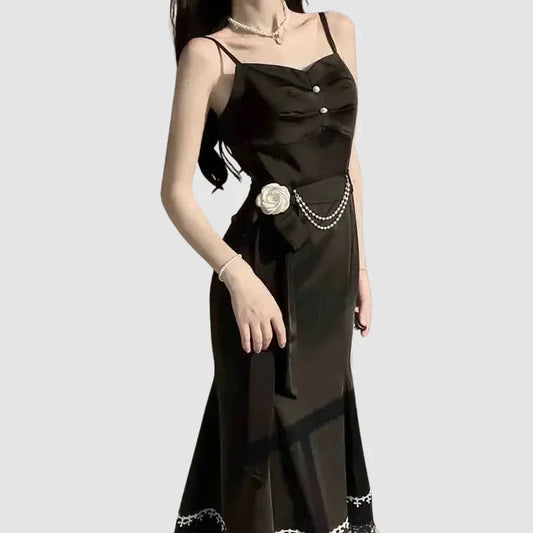 Robe gothique française à bretelles - noir